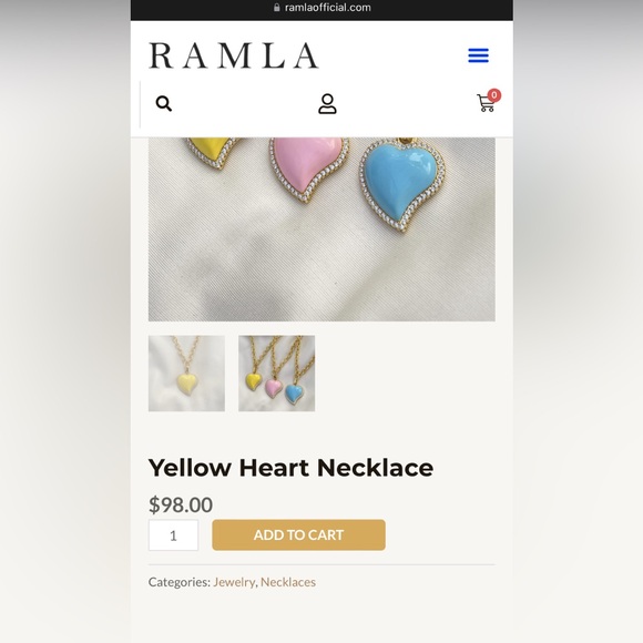 RAMLA Heart Necklace - $98 Retail - New in Box - Picture 3 of 4